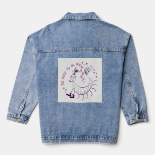 No Need To Be Perfect Denim Jacket - Abstract Art
