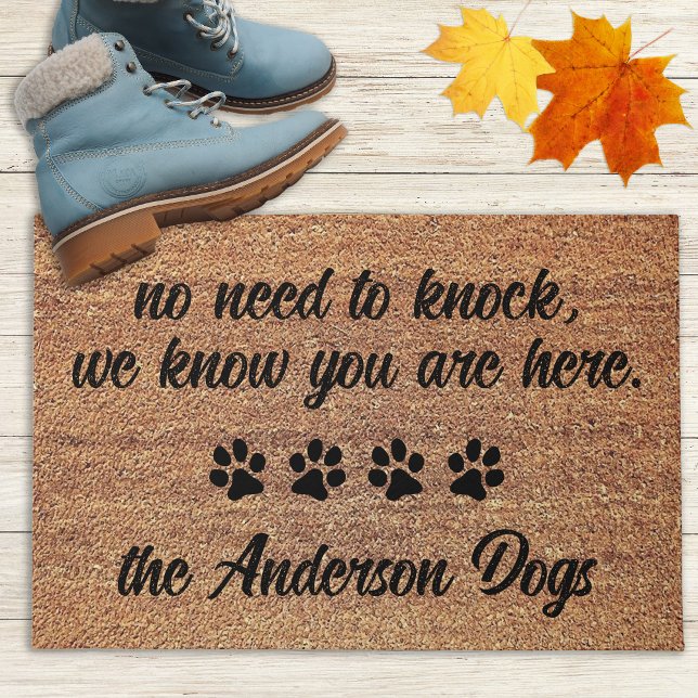 No Need to Knock Personalised Funny Dog Lover Doormat (Creator Uploaded)