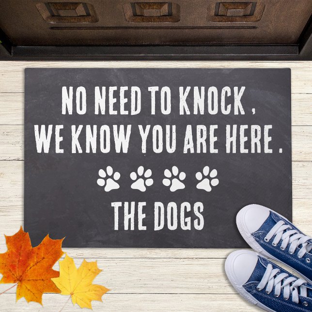 No Need To Knock Rustic Personalised Dog Lover  Doormat (Creator Uploaded)