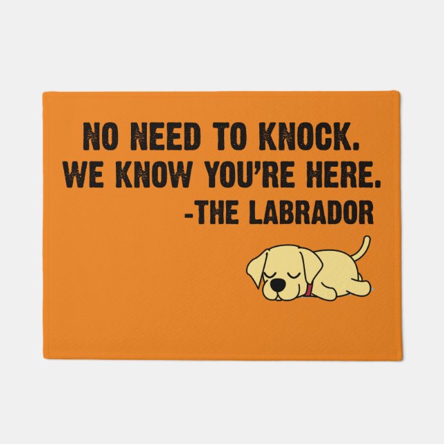 No need to knock the labrador doormat (Front)