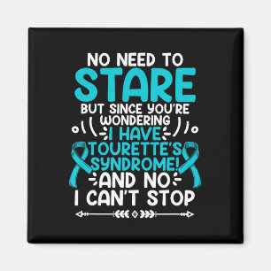No Need To Stare Teal Ribbon Tourette Syndrome Awa Magnet