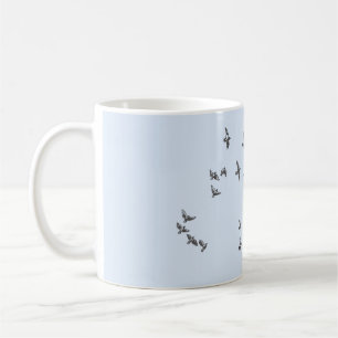 "No net ensnares me" + birds (black on pale blue) Coffee Mug