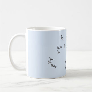 "No net ensnares me" + birds (black on pale blue) Coffee Mug