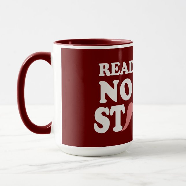 No New Staches mug - choose style, colour (Left)