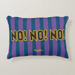 No No No Maybe Purple Teal Stripes Decorative Cushion