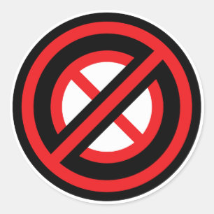 No No Symbol Classic Round Sticker