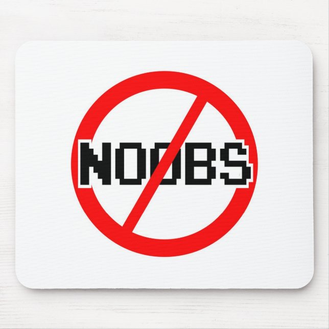 NO NOOBS - geek/hacker/pc/code monkey Mouse Mat (Front)