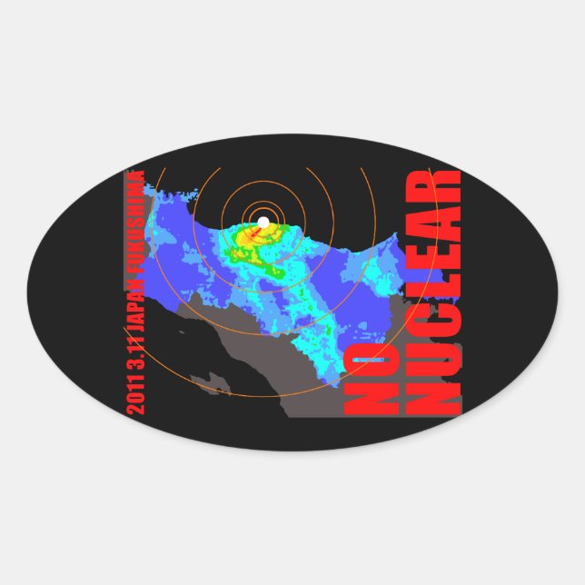 NO NUCLEAR MAP OVAL STICKER (Front)