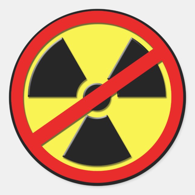 No Nukes Classic Round Sticker (Front)