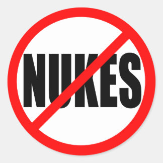 "NO NUKES" CLASSIC ROUND STICKER