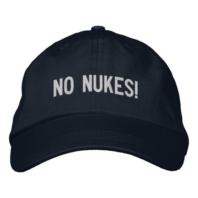 NO NUKES! EMBROIDERED HAT (Front)