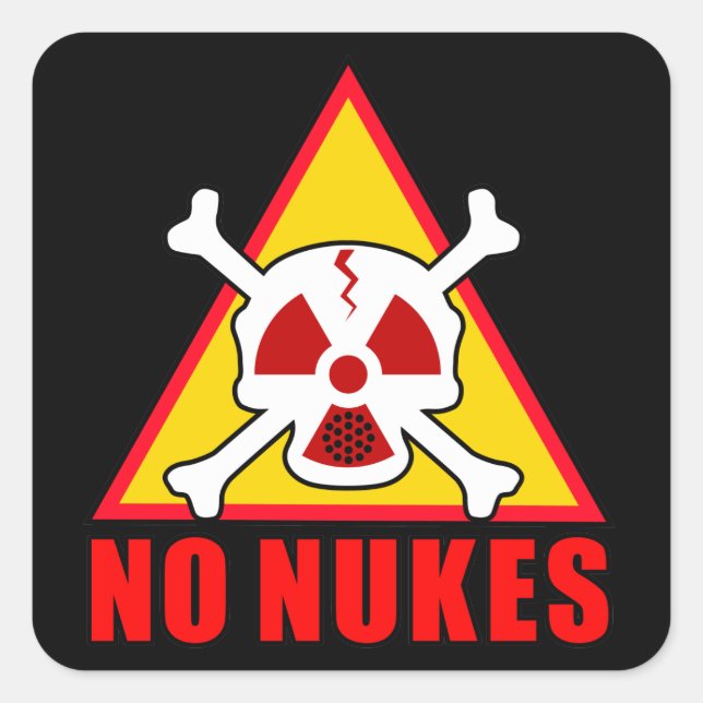 NO NUKES! SQUARE STICKER (Front)