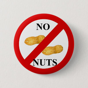 No nuts 6 cm round badge