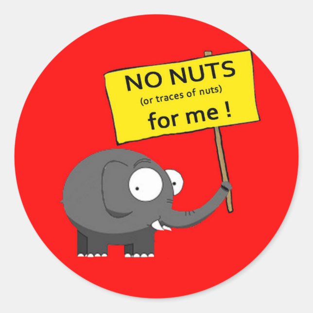 No nuts allergy sticker (Front)