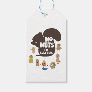 No Nuts I'm Allergic Peanut Allergy Awareness Gift Tags
