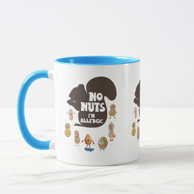 No Nuts I'm Allergic Peanut Allergy Awareness Mug (Left)