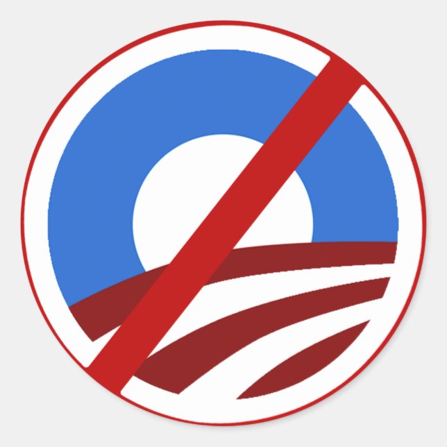 No O sign Anti Obama Sticker (Front)