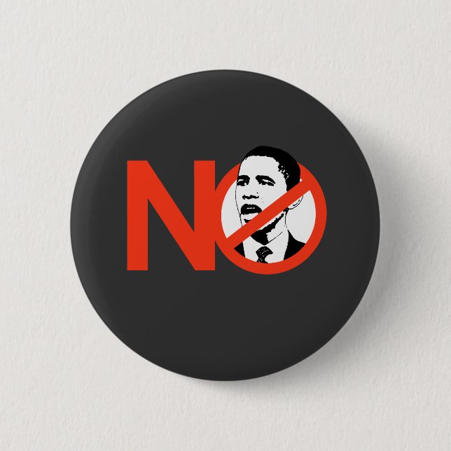 No Obama / Anti-Obama T-shirts 6 Cm Round Badge (Front)
