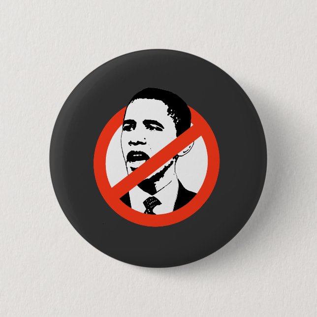 No Obama / Anti-Obama T-shirts 6 Cm Round Badge (Front)