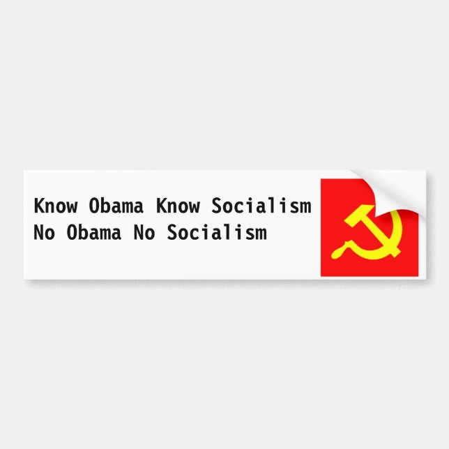 No Obama No Socialism Bumper Sticker (Front)