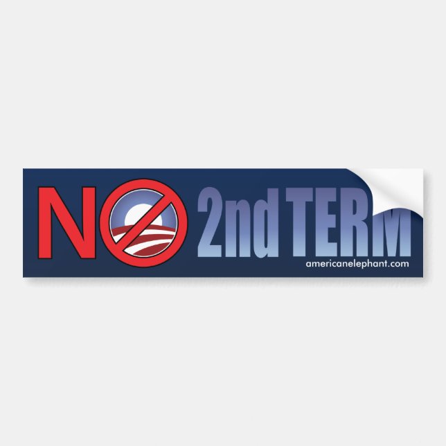 No Obama Second Term Bumper Sticker (Front)