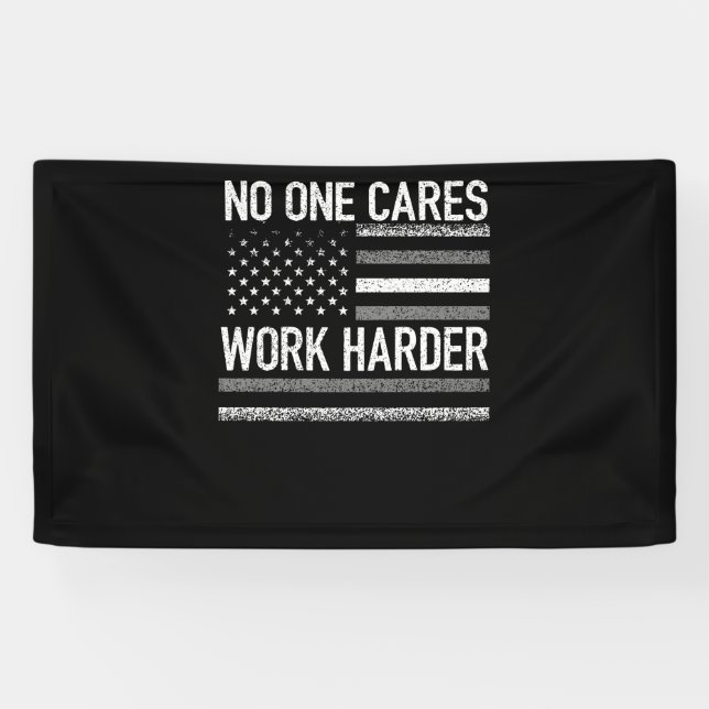 No One Cares Work Harder Motivational Workout Gym Banner (Horizontal)