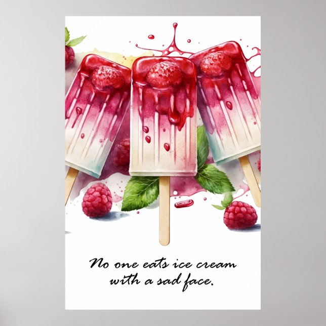 No one eat ice cream with a sad face poster (Front)