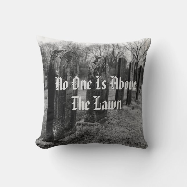 No One Is Above The Lawn Cushion (Front)