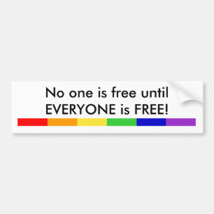 No one is FREE bumper sticker