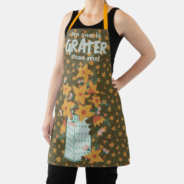 "No one is Greater" Punny Customizable Apron (Insitu)