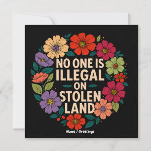 No One Is Illegal on Stolen Land Indigenous Pride Invitation
