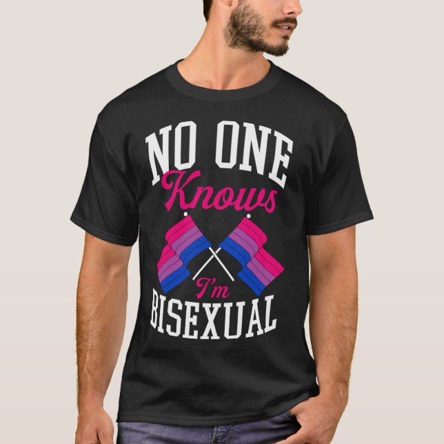 No One Knows I m Bisexual Pride Flag Cute Coming O T-Shirt (Front)