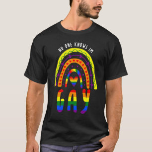 No One Knows Im Gay Lgbt Pride Boho Rainbow T-Shirt