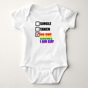 No One Knows I'm Gay LGBT Pride Month LGBTQ Single Baby Bodysuit