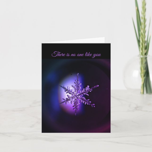 No one like you purple snowflake note card (Front)