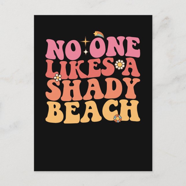 No One Likes A Shady Beach Groovy Invitation Postcard (Front)