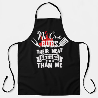 No One Rubs His Meat Funny BBQ Apron! Apron
