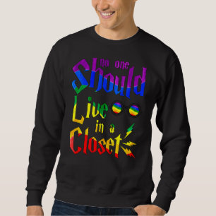 No One Should Live In A Closet Gay Glasses Colours Sweatshirt