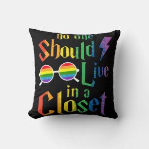 No One Should Live In A Closet LGBTQ Gay Pride Pro Cushion