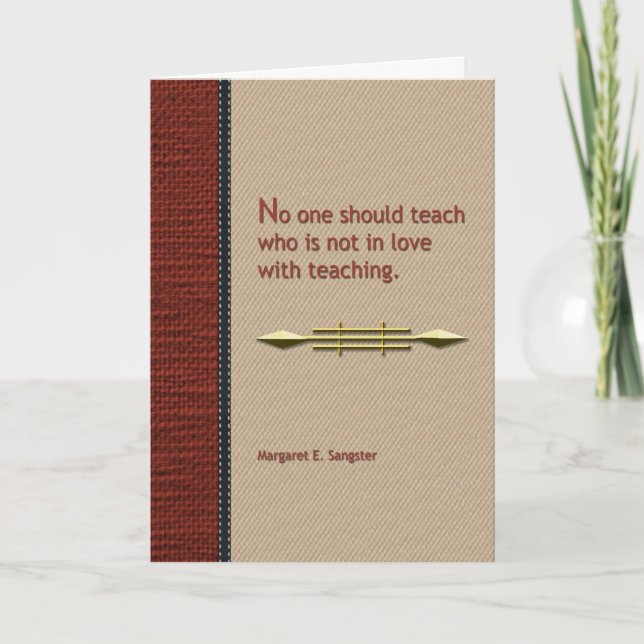 No one should teach thank you card (Front)