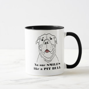 No One Smiles Like a Pit Bull Dog Funny Quote Mug