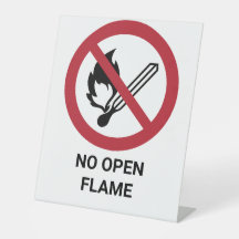 No Open Flame, Prohibition Sign