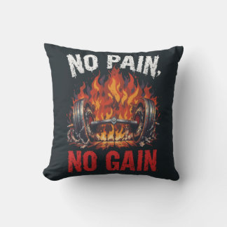 No Pain No Gain Fitness Motivational Design Cushion