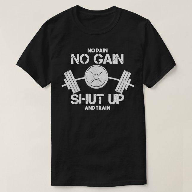 No Pain No Gain Fitness Sport Healthy T-Shirt (Design Front)