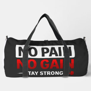 No Pain No Gain Gym Motivation T-Shirt Fit Duffle Bag