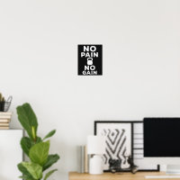 No Pain No Gain - Inspirational Gym Wall