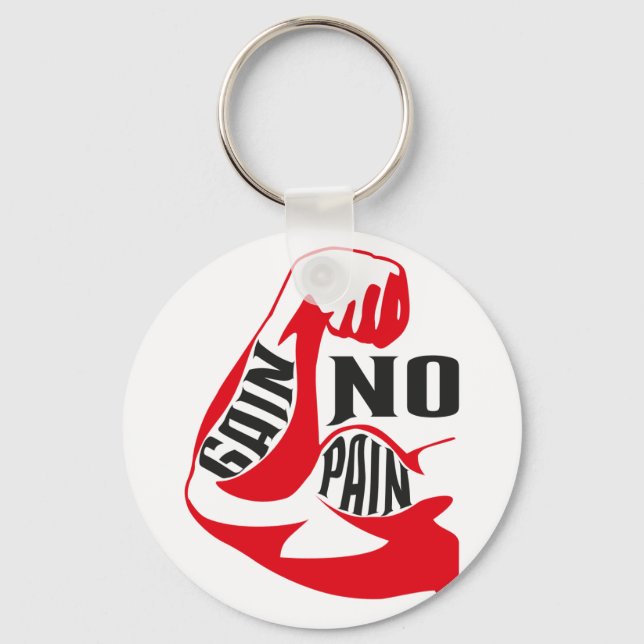 No pain no gain key ring (Front)