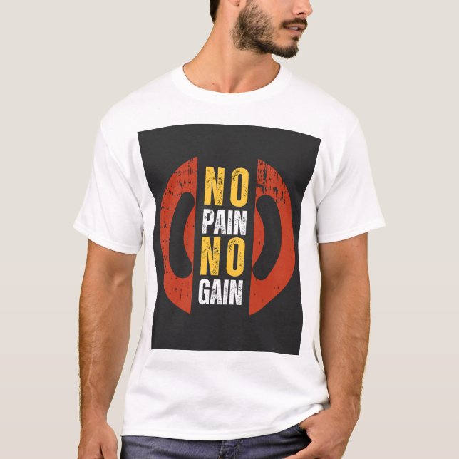 No Pain, No Gain – Men’s Gym Motivation T-Shirt (Front)
