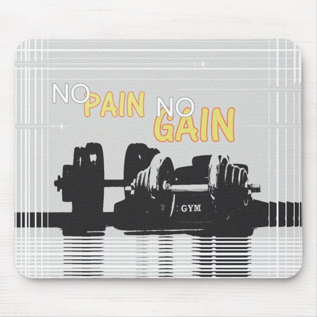 No Pain No Gain Modern Pop Art Template Mouse Mat (Front)