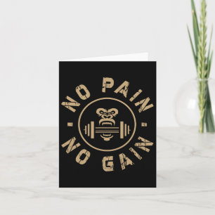 No Pain No Gain Motivational Bodybuilding Gym Work Card
